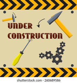 Fully vector "Under construction" sign or background