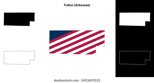 Fulton County (Arkansas) outline map set