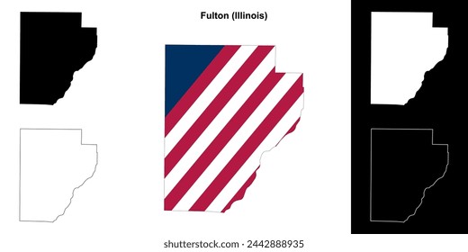 Fulton county (Illinois) outline map set