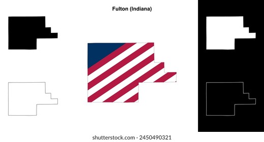 Fulton County (Indiana) Outline-Kartenset