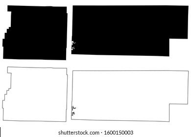 Fulton and Newton County, Arkansas (United States of America, U.S.) map vector illustration