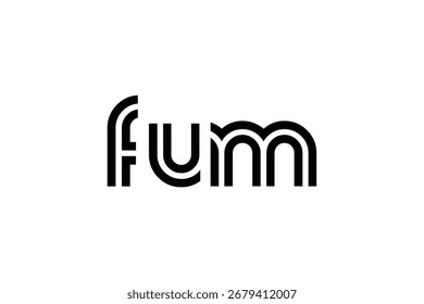 FUM Creative Unique Modern Letter Logo Design. Elegant Monogram Logo Design with Decorative Elements and Typography
