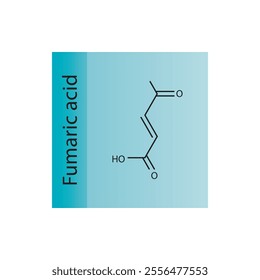 Fumaric acid skeletal structure diagram. compound molecule scientific illustration.