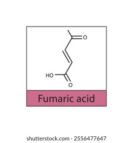 Fumaric acid skeletal structure diagram. compound molecule scientific illustration.