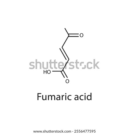 Fumaric acid skeletal structure diagram. compound molecule scientific illustration.