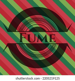 Fume christmas emblem background. Vector Illustration. Detailed. 