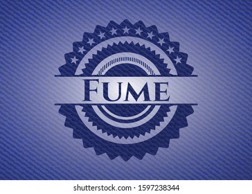 Fume emblem with jean background. Vector Illustration. Detailed.