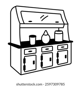 Fume hood icon in hand drawn style

