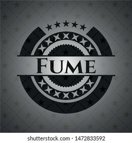 Fume realistic black emblem. Vector Illustration. Detailed.