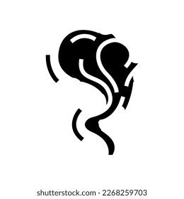 vectores de iconos de glifo de olor a humo. señal de olor a humo. ilustración de símbolo aislado