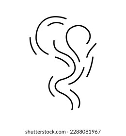 fume smell line icon vector. fume smell sign. isolated contour symbol black illustration