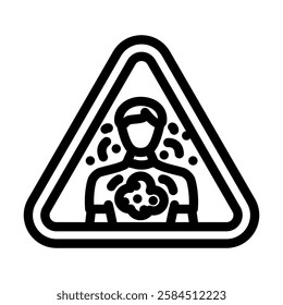 fume warning bleach line icon vector. fume warning bleach sign. isolated contour symbol black illustration