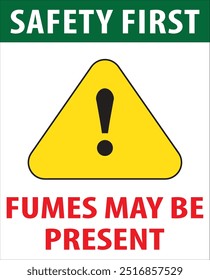 Fumes may be present warning sign notice vector