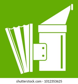 Fumigation icon white isolated on green background. Vector illustration