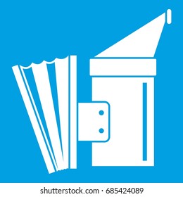 Fumigation icon white isolated on blue background vector illustration