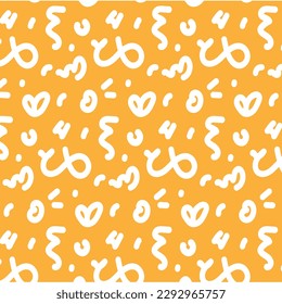 Fun 90s doodle geometric squiggle  seamless pattern