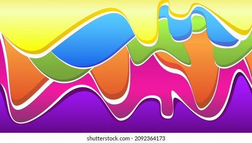 Fun abstrakte Farbmuster Cartoon Textur für doodle geometrische Hintergrund. Wave Vektorgrafik-Trendform für die Gestaltung von Broschüren