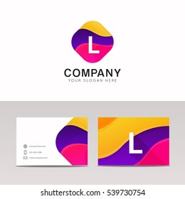 Fun abstract colorful shape L letter logo icon sign vector design