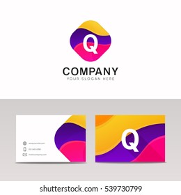 Fun abstract colorful shape Q letter logo icon sign vector design