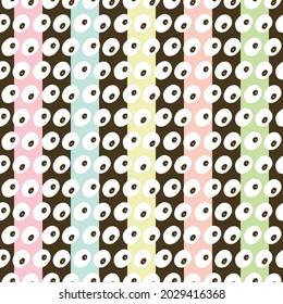 Fun Abstract Colorful Stripes Vector Seamless Pattern
