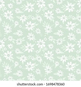 Fun abstract doodle flowers seamless pattern, creative floral background, great for summer and spring fabrics, banners, wallpapers, wrapping - vector design