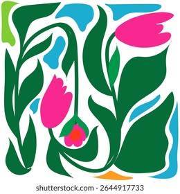 Fun Abstract Floral Design element