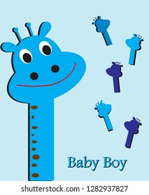 Fun abstract picture with a giraffe for a boy. Background. Illustration.