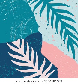 fun abstract tropical background vector illustration. perfect for branding, textile and fabric designs, printing, wallpaper, social media backgrounds and party decoration.