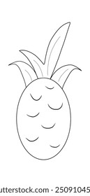 Actividad divertida, colorear, bosquejo de piña, dibujo