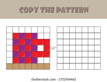 fun activity pages for preschool and kindergarten, Color Visual Motor and Visual Spatial activity,  Visual perception worksheet, pixel art, coloring page