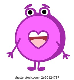 Fun Alphabet, Cartoon character letter O with cute expression. Cute cartoon alphabet character illustration for early childhood education.