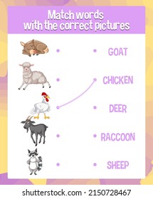 Fun animal boardgame template illustration