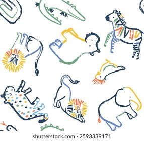 FUN ANIMALS BABY ABSTRACT PATTERN 