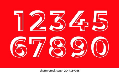 Fun attractive set of number vector design template. Markers numeral collection illustration.