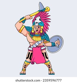 fun aztec character vector illustration