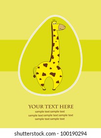 fun baby card with giraffe.vector illustration