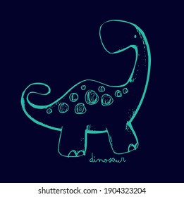 fun baby dino with scribbled effect