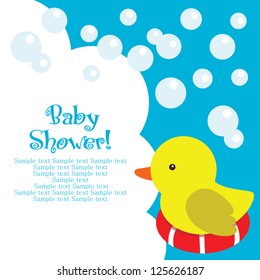 fun baby shower card. vector illustration