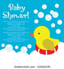 fun baby shower card. vector illustration