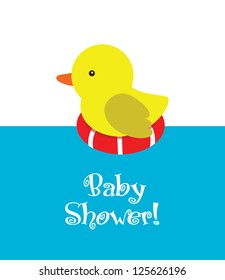 fun baby shower card. vector illustration