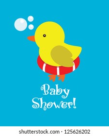 fun baby shower card. vector illustration