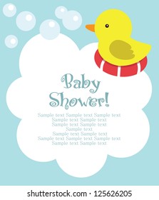 fun baby shower card. vector illustration