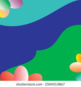 Fondo divertido con Vector de adorno de globo 300 ppp