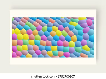 Fondo divertido. Plantilla de diseño con formularios de color. Patrón moderno. Ilustración vectorial 3d.