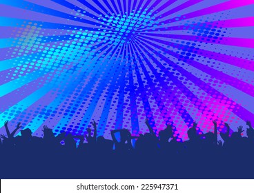 fun background with silhouettes of dancing people 