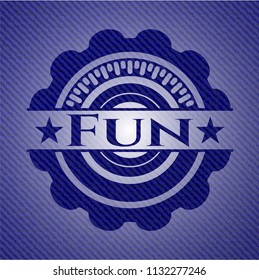 Fun badge with denim texture
