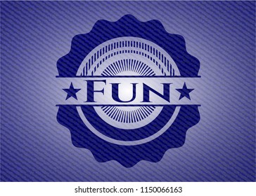 Fun badge with jean texture