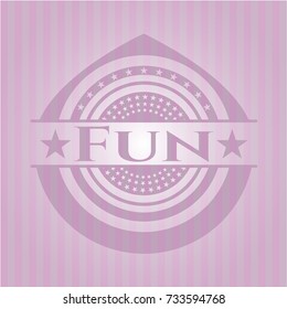Fun badge with pink background