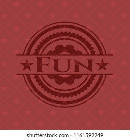 Fun badge with red background