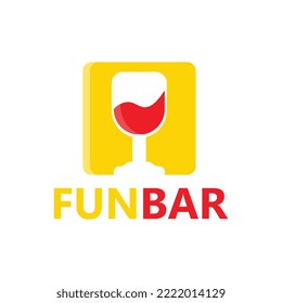 fun bar brand logo simple design